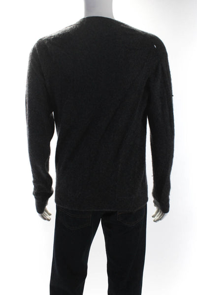 Alashan Mens Long Sleeve V Neck Pullover Sweater Gray Cashmere Size Extra Large