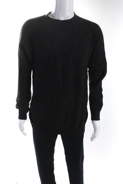 Malo Mens Vintage Raglan Sleeve Crew Neck Sweater Gray Cashmere Size IT 54