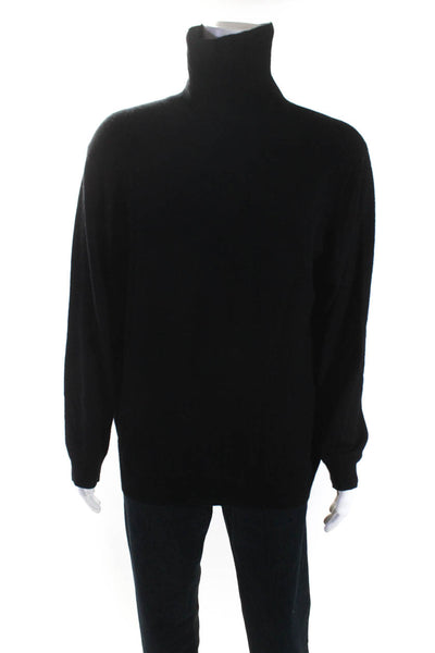 Joseph & Lyman Mens Turtleneck Pullover Sweater Black Cashmere Size Large