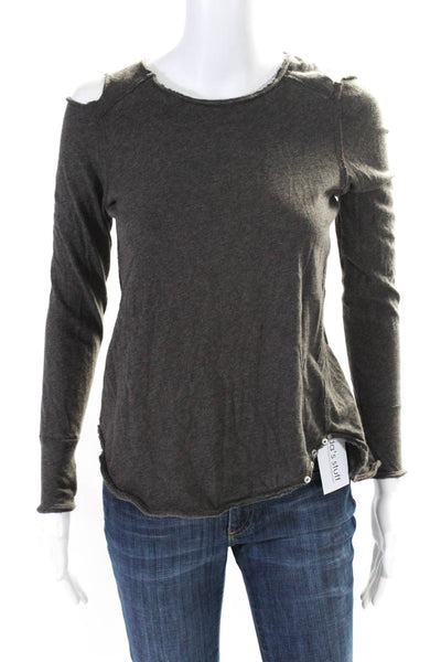 Generation Love Womens Long Sleeves Shirt Gray Cotton Size Extra Small