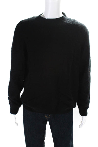 Uomo Bravo Mens Vintage Crew Neck Pullover Sweater Black Cashmere Size XL