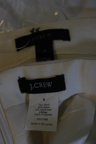 J Crew Womens Wool Back Zip Lined Short A-Line Skirts Beige Cream Size 6 Lot 2