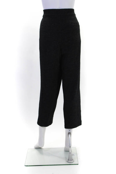 Eileen Fisher Womens Knit Elastic Waist Pull On Straight Leg Pants Black Size L