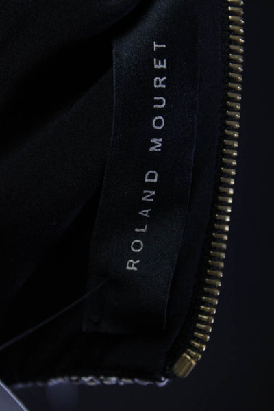 Roland Mouret Womens Back Zip Sleeveless V Neck Sheath Dress Brown Black Size 4
