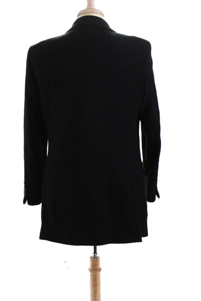 Polo Ralph Lauren Mens Notch Collar Two Button Blazer Jacket Black Wool Size 46