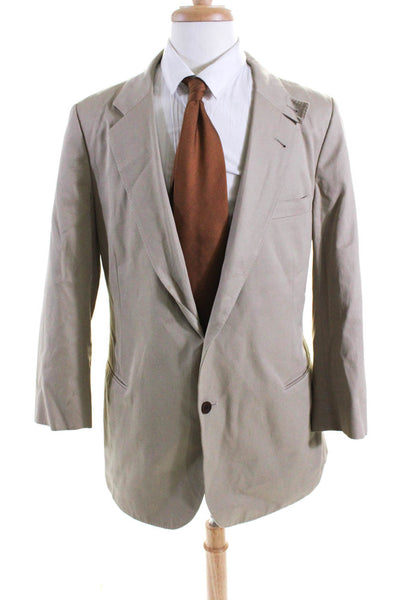 Crespi For Brooks Brothers Mens Unlined Khaki Blazer Jacket Beige Size 48