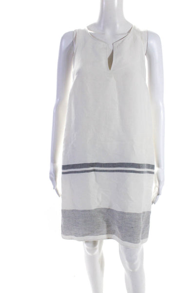 Rag & Bone Womens Linen Sleeveless Knee Length Dress White Black Size 2