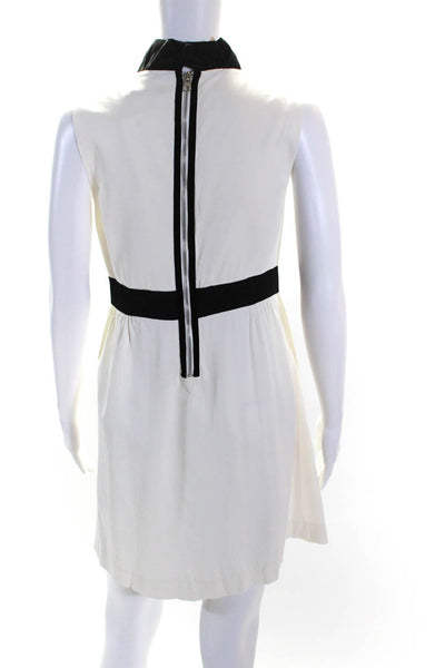 Alice + Olivia Womens Ruffled Trim Sleeveless Empire Waist Dress White Size M