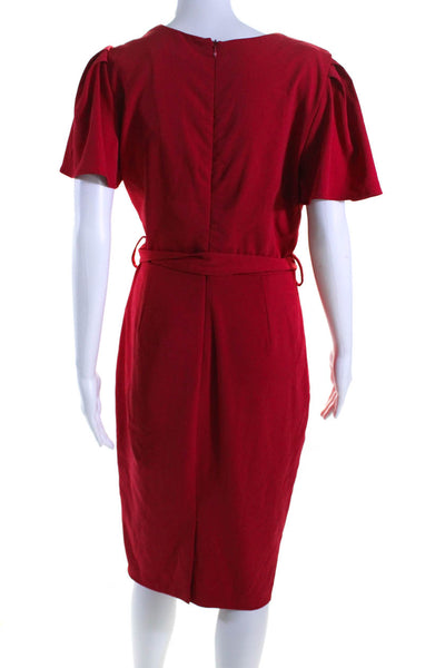 Badgley Mischka Womens Red Flutter Sleeve Dress Red Size 8 13646087