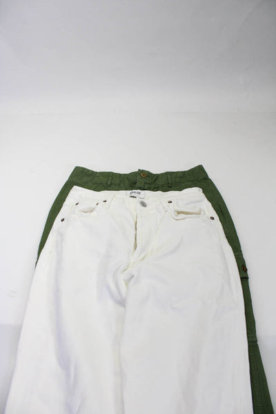 J Crew Agolde Womens Cargo Pants Jeans Green White Size 26 28 Lot 2