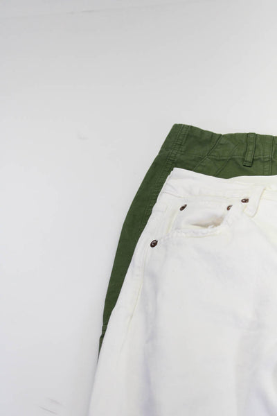 J Crew Agolde Womens Cargo Pants Jeans Green White Size 26 28 Lot 2