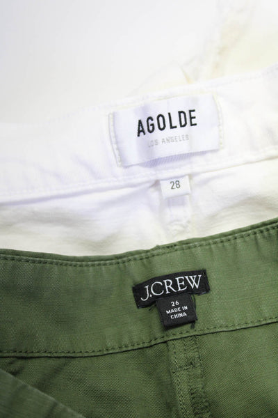 J Crew Agolde Womens Cargo Pants Jeans Green White Size 26 28 Lot 2