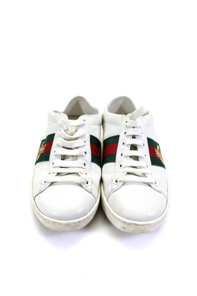Gucci Womens Leather Beetle Low Top Sneakers White Size 34 4