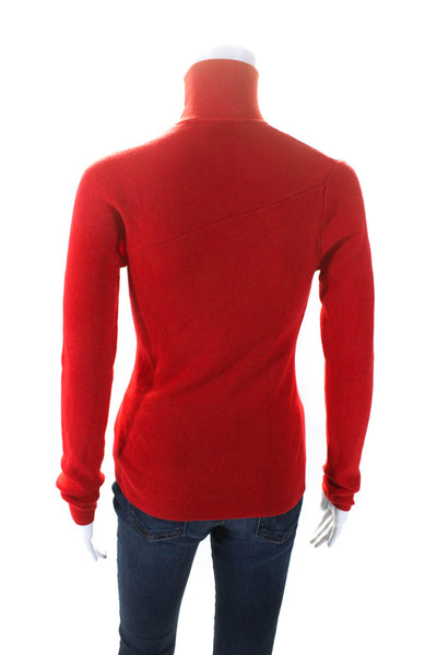 Dion Lee Womens Long Sleeves Cut Out Turtleneck Sweater Red Wool Size 4