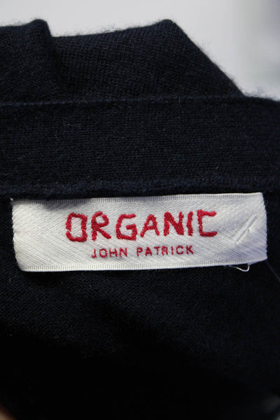 Organic John Patrick Womens Cashmere V-Neck Buttoned Cardigan Navy Size XS