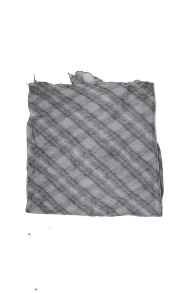 Brunello Cucinelli Womens Cashmere Striped Print Wrap Scarf Shawl Gray Size OS