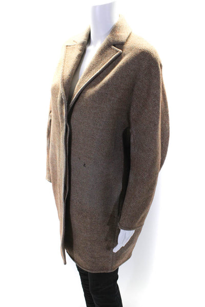 ACNE Studios Womens Wool Single Breasted Collared Overcoat Brown Size 32