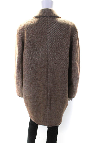 ACNE Studios Womens Wool Single Breasted Collared Overcoat Brown Size 32