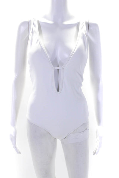 Jets Women's Cutouts Strappy Cheeky One Piece Swimsuit White Size 8