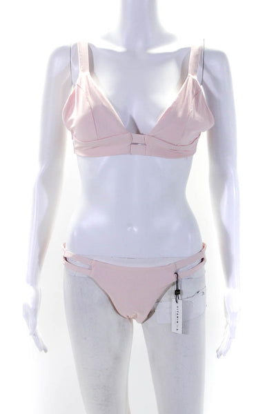 Vitamin A Women's Triangle Top Two Piece Cheeky Bikini Pink Size M