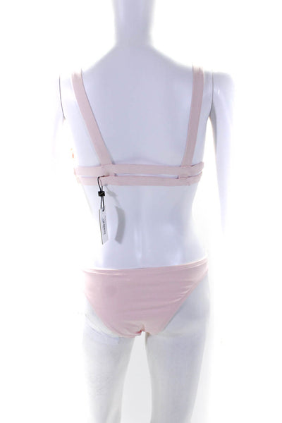 Vitamin A Women's Triangle Top Two Piece Cheeky Bikini Pink Size M