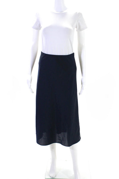 J Crew Womens Pull On A Line Maxi Skirt Navy Blue Size Extra Small