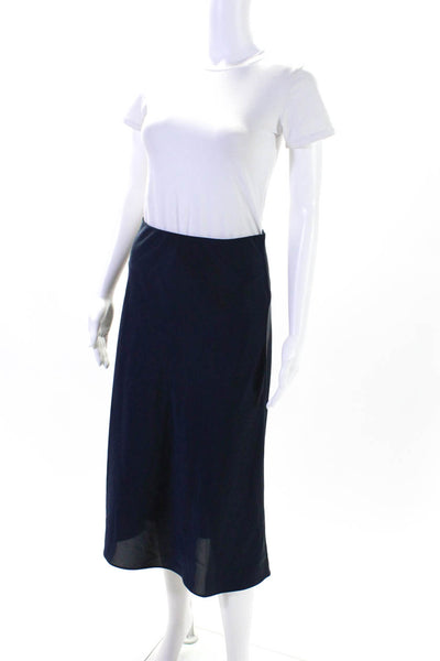 J Crew Womens Pull On A Line Maxi Skirt Navy Blue Size Extra Small