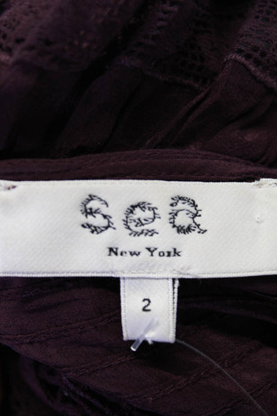 Sea New York Womens Ruffled Spaghetti Strap Maxi Dress Purple Size 2