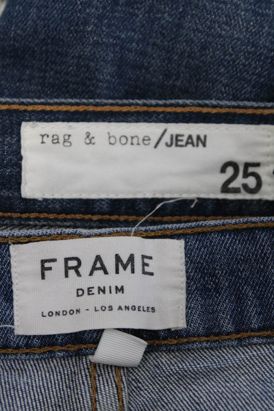 Frame Denim Rag & Bone/Jean Womens Boy Raw Hem Jeans Blue Size 24 25 Lot 3