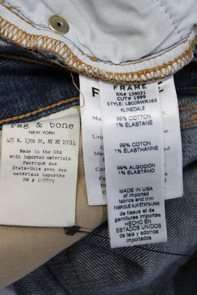 Frame Denim Rag & Bone/Jean Womens Boy Raw Hem Jeans Blue Size 24 25 Lot 3