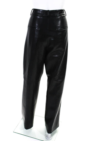 Wilfred Womens High Waist Straight Leg Faux Leather Pants Black Size 14