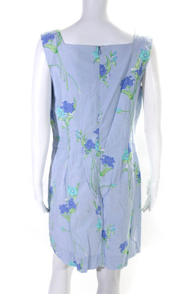 Lily Pulitzer Womens Square Neck Sleeveless Floral Shift Dress Lilac Size 12