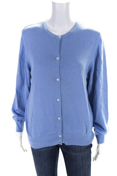 Lily Pulitzer Womens Cotton Long Sleeve Button Down Cardigan Sweater Blue Size X