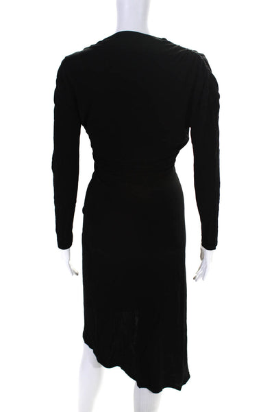 Atlein Womens Black Long Sleeve Ruched Dress Black Size 34R 12551903