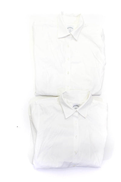 Brooks Brothers Womens Cotton Long Sleeve Button Down Shirt White Size 2 Lot 2