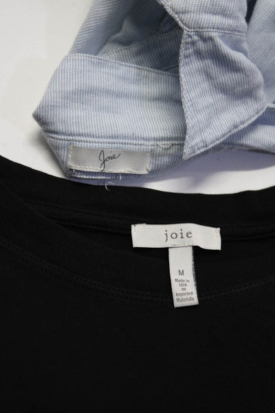 Joie Womens Blouse Button Down Shirt Black Blue Size Medium Lot 2