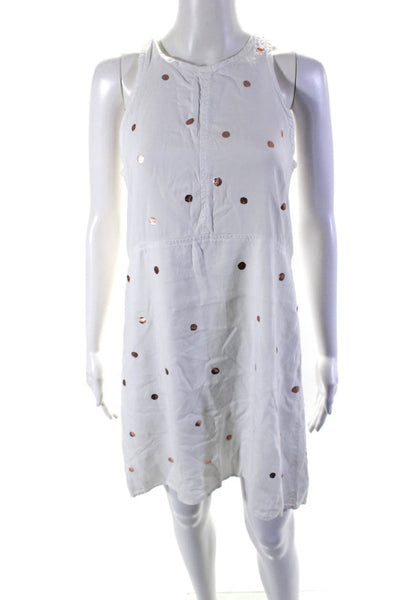 Cloth and Stone Womens Polka Dot Tied Sleeveless Pullover Dress White Size XS