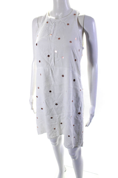 Cloth and Stone Womens Polka Dot Tied Sleeveless Pullover Dress White Size XS