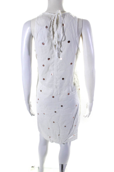 Cloth and Stone Womens Polka Dot Tied Sleeveless Pullover Dress White Size XS