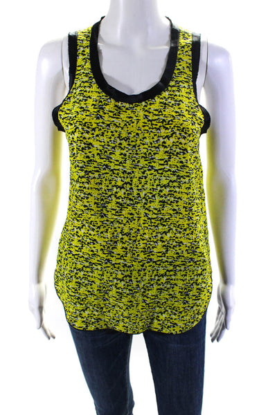 Rag & Bone Womens Silk Spot Print Scoop Neck Sleeveless Tank Top Yellow Size XS