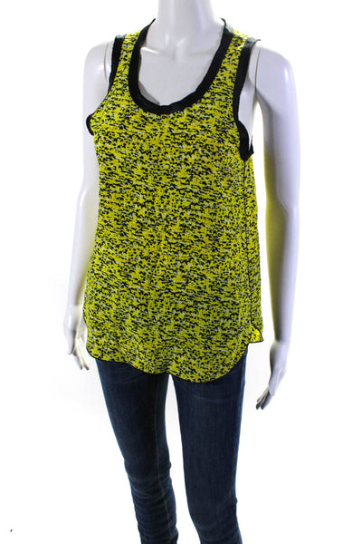 Rag & Bone Womens Silk Spot Print Scoop Neck Sleeveless Tank Top Yellow Size XS