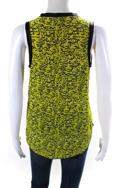 Rag & Bone Womens Silk Spot Print Scoop Neck Sleeveless Tank Top Yellow Size XS