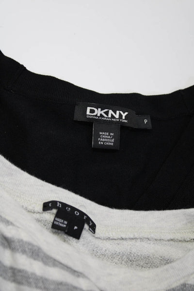 DKNY Theory Womens Striped Buttoned Cardigan Sweater Tops Black Size P Lot 2