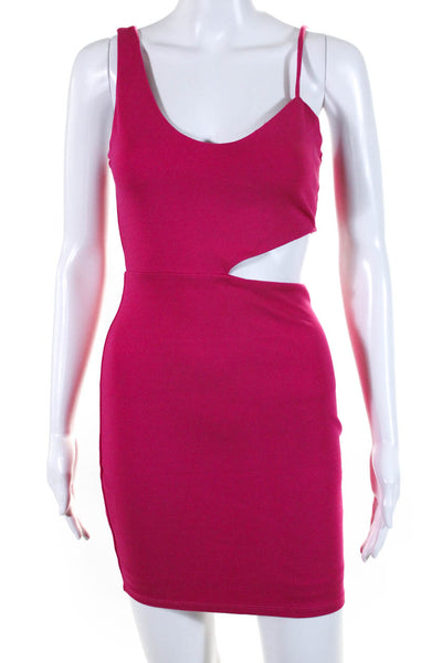 Hours Womens Sleeveless Scoop Neck Cut Out Mini Sexy Dress Pink Size Small