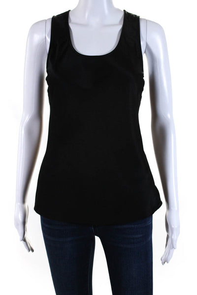 Theory Womens Pullover Scoop Neck Boxy Silk Tank Top Black Size Petite