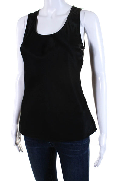 Theory Womens Pullover Scoop Neck Boxy Silk Tank Top Black Size Petite