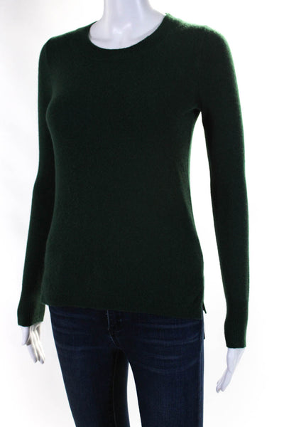 J Crew Womens Long Sleeve Crew Neck Cashmere Sweatshirt Green Size 2XS