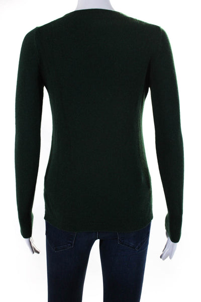 J Crew Womens Long Sleeve Crew Neck Cashmere Sweatshirt Green Size 2XS