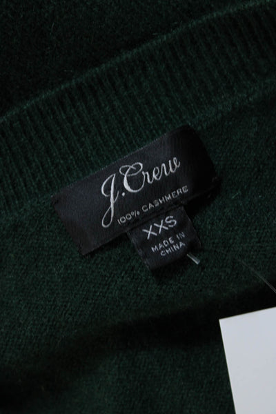 J Crew Womens Long Sleeve Crew Neck Cashmere Sweatshirt Green Size 2XS