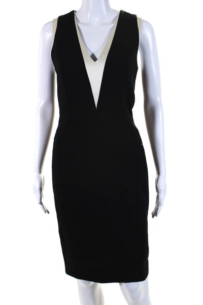 Rag & Bone Womens V-Neck Sleeveless Lined Knee Length Pencil Dress Black Size 6